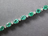 4.17CT DIAMOND & AAA EMERALD 18K WHITE GOLD CLASSIC OVAL & ROUND TENNIS BRACELET