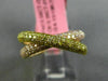 ESTATE .36CT PINK & FANCY YELLOW DIAMOND 18KT YELLOW & ROSE GOLD MULTI ROW RING