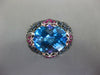 LARGE 13.18CT AAA BLUE TOPAZ SAPPHIRE & RUBY 18KT WHITE GOLD 3D MULTI HEART RING