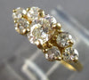 ESTATE .87CT DIAMOND 14K YELLOW GOLD ROUND & OVAL 7 STONE ENGAGEMENT RING #28145