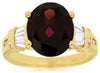 LARGE 5.63CT DIAMOND & AAA RHODOLITE 14KT YELLOW GOLD 3D OVAL ENGAGEMENT RING