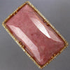 ESTATE EXTRA LARGE .82CT DIAMOND & AAA PINK QUARTZ 18KT ROSE GOLD FILIGREE RING