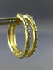 ESTATE .54CT DIAMOND 14KT YELLOW GOLD 3D HOOP HUGGIE HANGING EARRINGS #16814