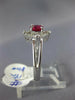 ESTATE .85CT DIAMOND & AAA RUBY 18KT WHITE GOLD 3D ROUND SQUARE ENGAGEMENT RING