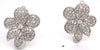 ESTATE .50CT DIAMOND 14KT WHITE GOLD 3D CLASSIC FLOWER PAVE CLIP ON FUN EARRINGS