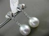 ESTATE LARGE .24CT DIAMOND 14K WHITE GOLD SOUTH SEA PEARL FLOWER ETOILE EARRINGS