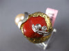EXTRA LARGE .04CT DIAMOND AAA SOUTH SEA PEARL & CORAL 14KT 2 TONE GOLD FUN RING