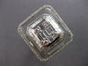 EXTRA LARGE 4.01CT DIAMOND & CRYSTAL 18K WHITE GOLD ROUND & BAGUETTE SQUARE RING