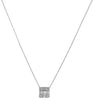 ESTATE 1.47CT DIAMOND 18KT WHITE GOLD 3D ROUND & BAGUETTE SQUARE LOVE NECKLACE