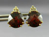 ESTATE 4.08CT DIAMOND & AAA GARNET 14KT YELLOW GOLD CLUSTER STUD EARRINGS #20871