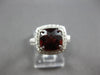 LARGE 2.37CT DIAMOND & AAA GARNET 14KT WHITE GOLD CUSHION & ROUND HALO FUN RING