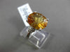 ESTATE 5.24CTW DIAMOND & AAA EXTRA FACET CITRINE 14KT WHITE GOLD ENGAGEMENT RING