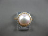 ESTATE .29CT DIAMOND & AAA SOUTH SEA PEARL 14K ROSE GOLD 3D ROUND HALO LOVE RING