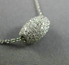 ESTATE 1.30CT DIAMOND 14K WHITE GOLD LOVE BARREL OVAL FLOATING PENDANT E/F 25556