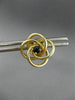 ESTATE .25CT AAA SAPPHIRE 14KT YELLOW GOLD 3D LOVE KNOT STUD EARRINGS #20858