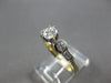 ESTATE .88CT DIAMOND 14KT 2 TONE GOLD 3D ROUND & BAGUETTE ENGAGEMENT RING #27991