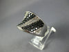LARGE 3.60CT WHITE & BLACK DIAMOND 14KT WHITE GOLD 3D MULTI ROW CONCAVE FUN RING