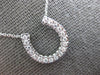 ESTATE LARGE .36CT DIAMOND 14KT WHITE GOLD HORSE SHOE LUCKY FUN PENDANT #26968