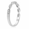 ESTATE .11CT DIAMOND 14KT WHITE GOLD 3D FILIGREE SEMI ETERNITY ANNIVERSARY RING