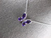 1.89CT DIAMOND & AAA AMETHYST 14KT WHITE GOLD 3D MULTI SHAPE BUTTERFLY NECKLACE