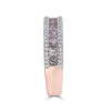 ESTATE 1.55CT WHITE & PINK DIAMOND 18KT WHITE & ROSE GOLD 3 ROW ANNIVERSARY RING