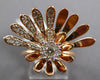 ESTATE LARGE .52CT DIAMOND 14KT ROSE GOLD CLASSIC FLOWER FUN RING