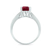 2.25CT DIAMOND & AAA RUBY 14KT WHITE GOLD 3D EMERALD CUT & ROUND ENGAGEMENT RING
