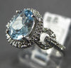 ESTATE 1.28CT DIAMOND & AAA AQUAMARINE 14KT WHITE GOLD FILIGREE ENGAGEMENT RING