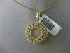 ESTATE LARGE .28CT DIAMOND 14K TWO TONE GOLD CIRCLE MOTHER OF PEARL HALO PENDANT