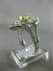 ESTATE 1.91CT WHITE & FANCY YELLOW DIAMOND 14K 2TONE GOLD FLOWER ENGAGEMENT RING