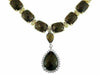 ESTATE EXTRA LARGE 105.90CT DIAMOND & AAA SMOKY TOPAZ 14KT YELLOW GOLD NECKLACE