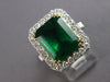 EXTRA LARGE 5.70CT DIAMOND & AAA EMERALD 18K 2 TONE GOLD 3D HALO ENGAGEMENT RING
