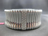 EXTRA LARGE .91CT DIAMOND 18KT WHITE GOLD DOUBLE CUFF SNAKE BAR BANGLE BRACELET