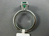 ESTATE 1.32CT DIAMOND & AAA EMERALD 14KT WHITE GOLD HALO ENGAGEMENT RING #22246