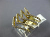 ESTATE LARGE .82CT DIAMOND 18K YELLOW GOLD 3D CLASSIC MULTI ROW V SHAPE FUN RING