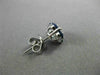 ESTATE 1.76CT DIAMOND & AAA SAPPHIRE 18KT WHITE GOLD 3D CLUSTER FLOWER EARRINGS