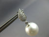 ESTATE .22CT DIAMOND & AAA SOUTH SEA PEARL 18K WHITE GOLD LEAF HANGING EARRINGS