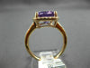 ESTATE 4.0CT DIAMOND & AAA CUSHION CUT AMETHYST 14KT ROSE GOLD 3D HALO FUN RING