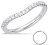 ESTATE .25CT DIAMOND 14KT WHITE GOLD 3D CLASSIC ROUND V SHAPE ANNIVERSARY RING