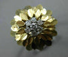 ANTIQUE .26CT ROUND DIAMOND 14KT WHITE & YELLOW GOLD 3D HANDCRAFTED FLOWER RING