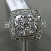 ESTATE LARGE 1.20CT ROUND DIAMOND 14KT WHITE GOLD 3D SQUARE FILIGREE FLOWER RING