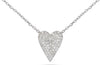 ESTATE .33CT DIAMOND 14KT WHITE GOLD 3D CLASSIC ROUND HEART SHAPE LOVE NECKLACE