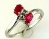 .52CT DIAMOND & AAA RUBY 14KT WHITE GOLD 3D OVAL & ROUND CRISS CROSS LOVE RING