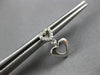 ESTATE .10CT DIAMOND 14KT WHITE GOLD CLASSIC DOUBLE HEART LOVE HANGING EARRINGS
