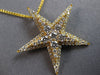 ESTATE LARGE .87CT DIAMOND 18KT YELLOW GOLD 3D STAR LOVE FLOATING PENDANT