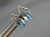 ESTATE .50CT ROUND DIAMOND & OVAL BLUE TOPAZ 14K WHITE GOLD STUD EARRINGS #25923