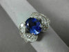 ESTATE LARGE 3.58CT DIAMOND & AAA OVAL TANZANITE 14KT WHITE GOLD ENGAGEMENT RING