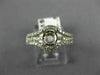 WIDE .50CT DIAMOND 14KT WHITE GOLD ROUND HALO SEMI MOUNT ENGAGEMENT RING #22023