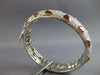 12.99CT DIAMOND & AAA RUBY 18K 2 TONE GOLD TRILLION & ROUND CUFF BANGLE BRACELET