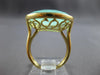 ESTATE LARGE 7.70CT AAA BLUISH GREEN CHALCEDONY 14KT YELLOW GOLD FILIGREE RING